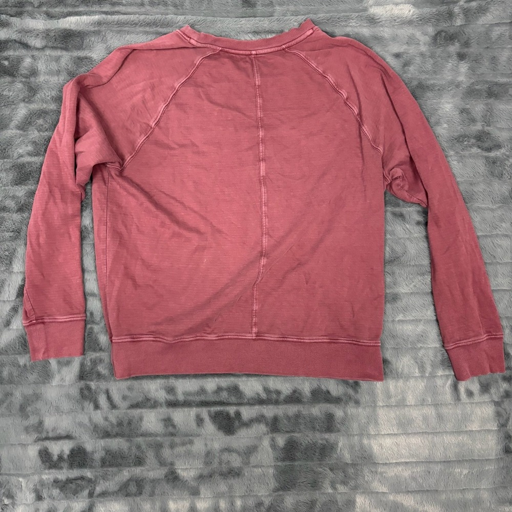 Athleta Womens Mauve Pink Raglan Sleeve Cotton Blend Sweatshirt Size M 7793 - Picture 2 of 7